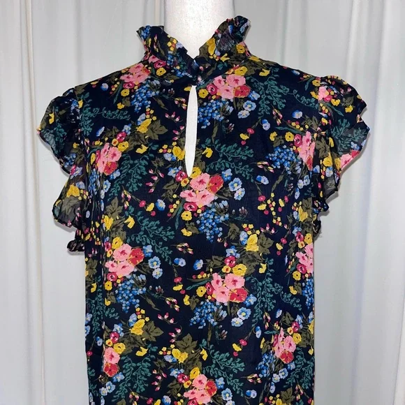 Madewell x No. 6 Floral Ruffle Silk Shift Dress - Picture 6 of 8